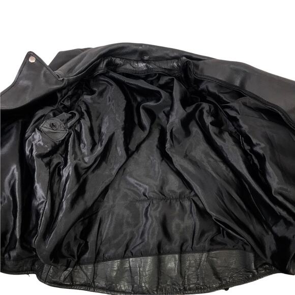 Mens Unbranded Heavy Thick Genuine Leather Motorcycle Biker Core Jacket Large - Picture 5 of 6